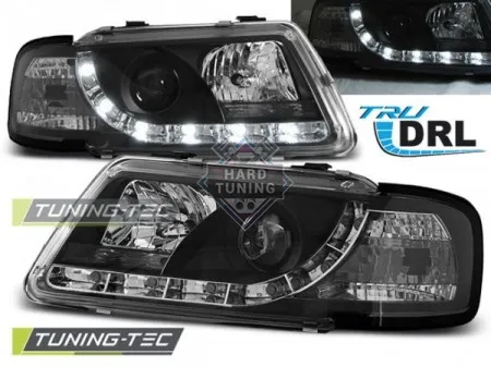 Передние фары AUDI A3 8L 1996-2000 HEADLIGHTS TRUE DRL fits черные