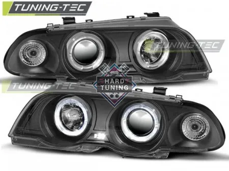 Передние фары BMW E46 (1999-2001) S/T HEADLIGHTS ANGEL EYES fits черные