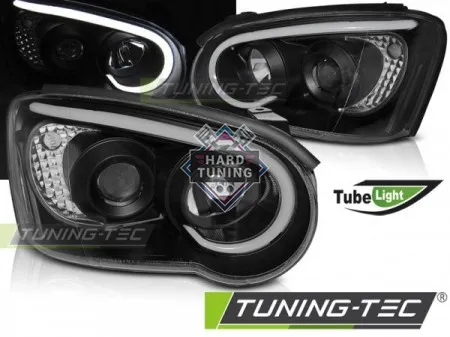 Передние фары Subaru Impreza 2 GD (2003-2005) Tube Light черные