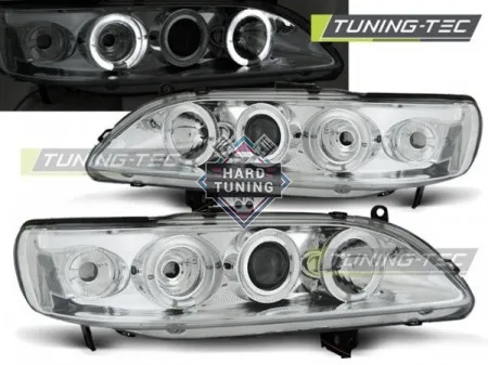 Передние фары HONDA ACCORD 6 (1998-2002) ANGEL EYES хром (США)