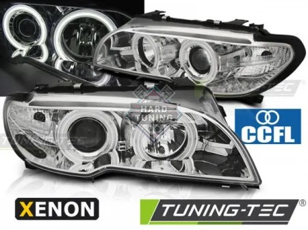 Передние фары BMW E46 (2003-2006) COUPE CABRIO XENON HEADLIGHTS ANGEL EYES CCFL fits хром