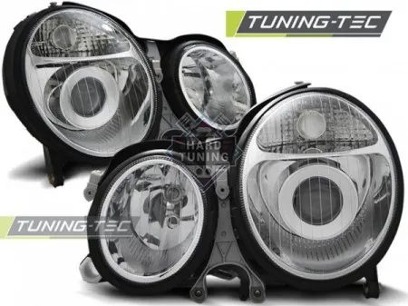 Передние фары Mercedes W210 E-Class (1999-2002) хром