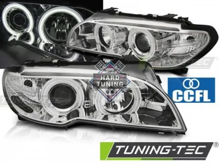 Передние фары BMW E46 (2003-2006) COUPE CABRIO HEADLIGHTS ANGEL EYES CCFL fits хром