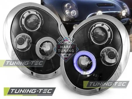 Передние фары BMW MINI (COOPER) (2001-2006) HEADLIGHTS ANGEL EYES fits черные