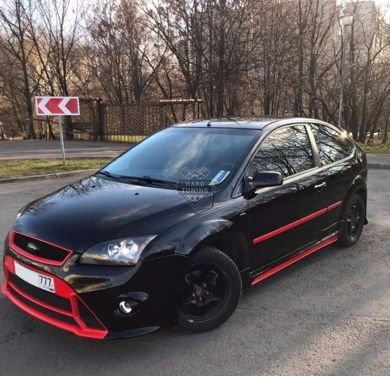 Накладки на пороги НТ Ford Focus 2 2004-2011 хетчбек 3D
