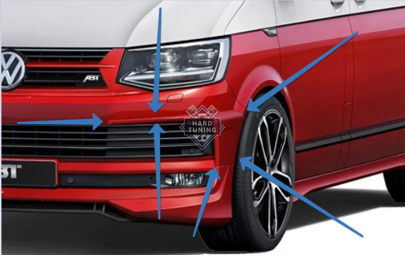 Боковые (верхние) накладки на передний бампер ABT Volkswagen T6 дорестайлинг