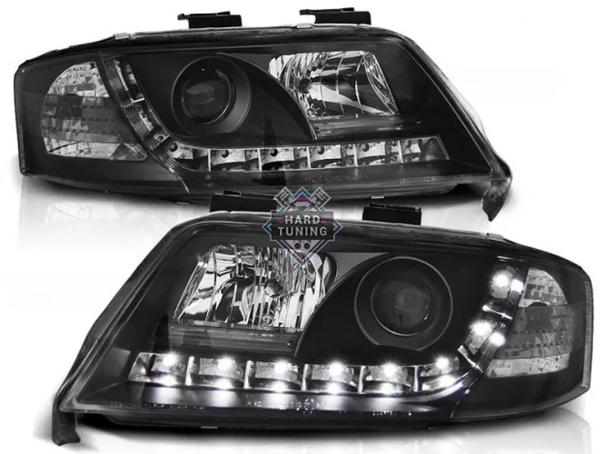 Передние фары AUDI A6 1997-2001 HEADLIGHTS DAYLIGHT fits черные