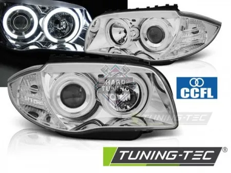 Передние фары BMW 1 E87/E81/82/88 (2004-2011) HEADLIGHTS ANGEL EYES CCFL fits хром
