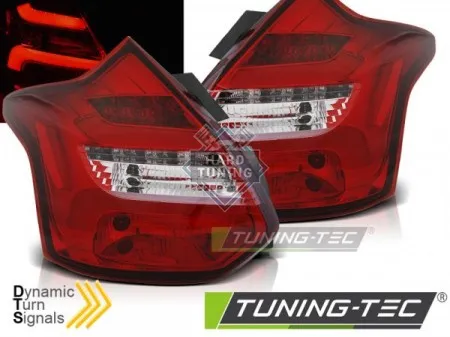 Задние фонари Ford Focus 3 (2011- 2014) Hatchback LED BAR SEQ IND. крансо-белые