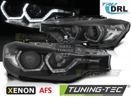 Передние фары BMW F30/F31 (2011-2015) XENON HEADLIGHTS ANGEL EYES LED DRL AFS fits черные