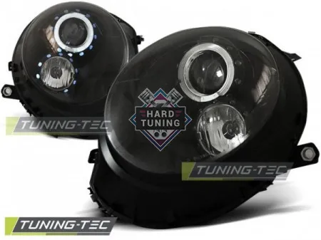 Передние фары BMW MINI (COOPER) (2006-2014) HEADLIGHTS ANGEL EYES fits черные