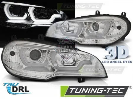 Передние фары BMW X5 E70 07-13 HEADLIGHTS TUBE LIGHT DRL fits хром