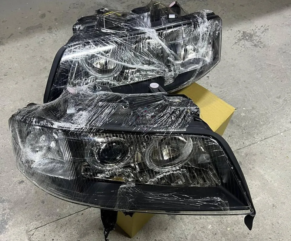 Передние фары AUDI A6 С5 1997-2001 HEADLIGHTS ANGEL EYES fits черные