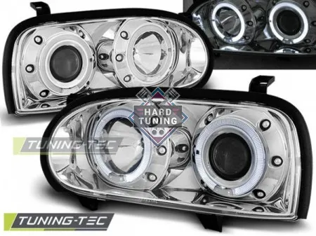 Передние фары Volkswagen Golf 3 (1991-1997) Angel Eyes хром