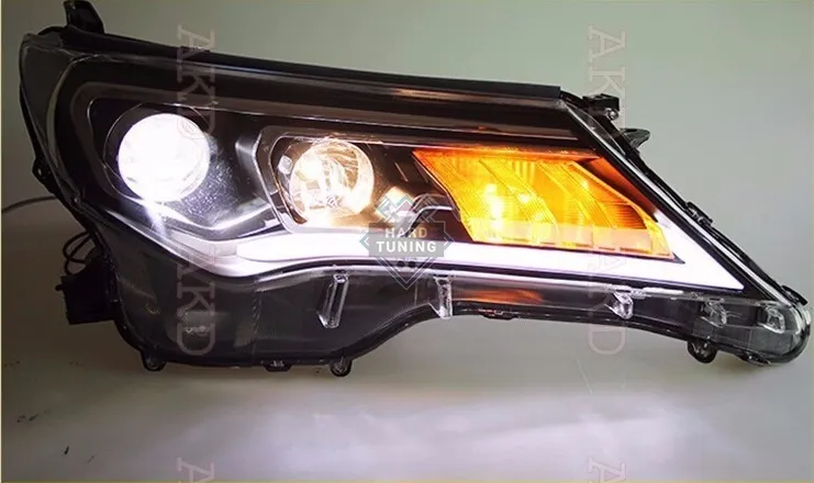 Тюнинг фары Toyota Rav4 '13 с линзами, черные H7/H1