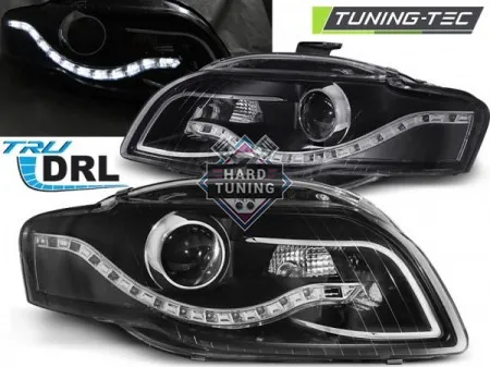 Передние фары AUDI A4 B7 2004-2008 HEADLIGHTS TRUE DRL fits черные