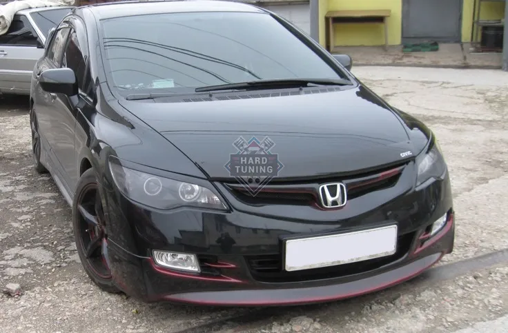 Накладка на передний бампер MUGEN Honda Civic 8 4D дорестайлинг стеклопластик