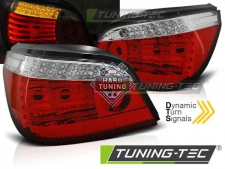 Задние фары BMW E60 (2003-2007) LED TAIL LIGHTS SEQ fits красно-белые