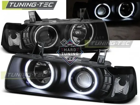 Передние фары BMW E36 (1990-1999) S/C/T HEADLIGHTS ANGEL EYES CCFL fits черные
