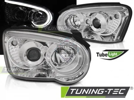 Передние фары Subaru Impreza 2 GD (2003-2005) Tube Light хром
