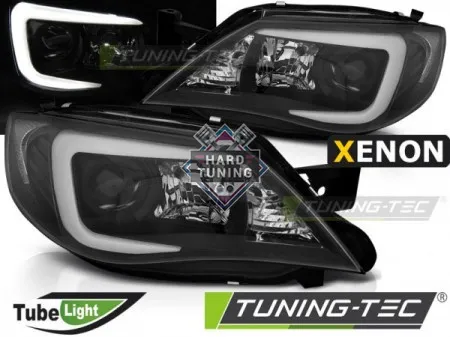 Передние фары Subaru Impreza 3 GH (2007-2012) Tube Hid черные