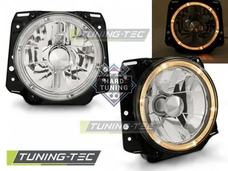 Передние фары Volkswagen Golf 2 (1983-1991) Angel Eyes хром