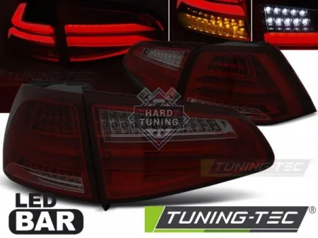 Задние фонари VW GOLF 7 (2012-2017) LED BAR TAIL LIGHTS fits красно-тонированные