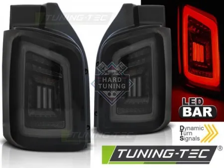Задние фары VW T5 (2003-2009) / 2010-2015 TRANSPORTER LED BAR TAIL LIGHTS WHITE fits тонированные черные
