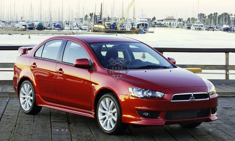 Накладки на пороги 2.0 Mitsubishi Lancer 10 (2007-2016) ABS пластик