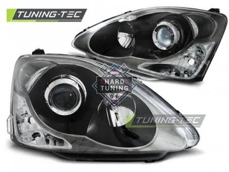 Передние фары Honda Civic (2001-2006) Hatchback черные