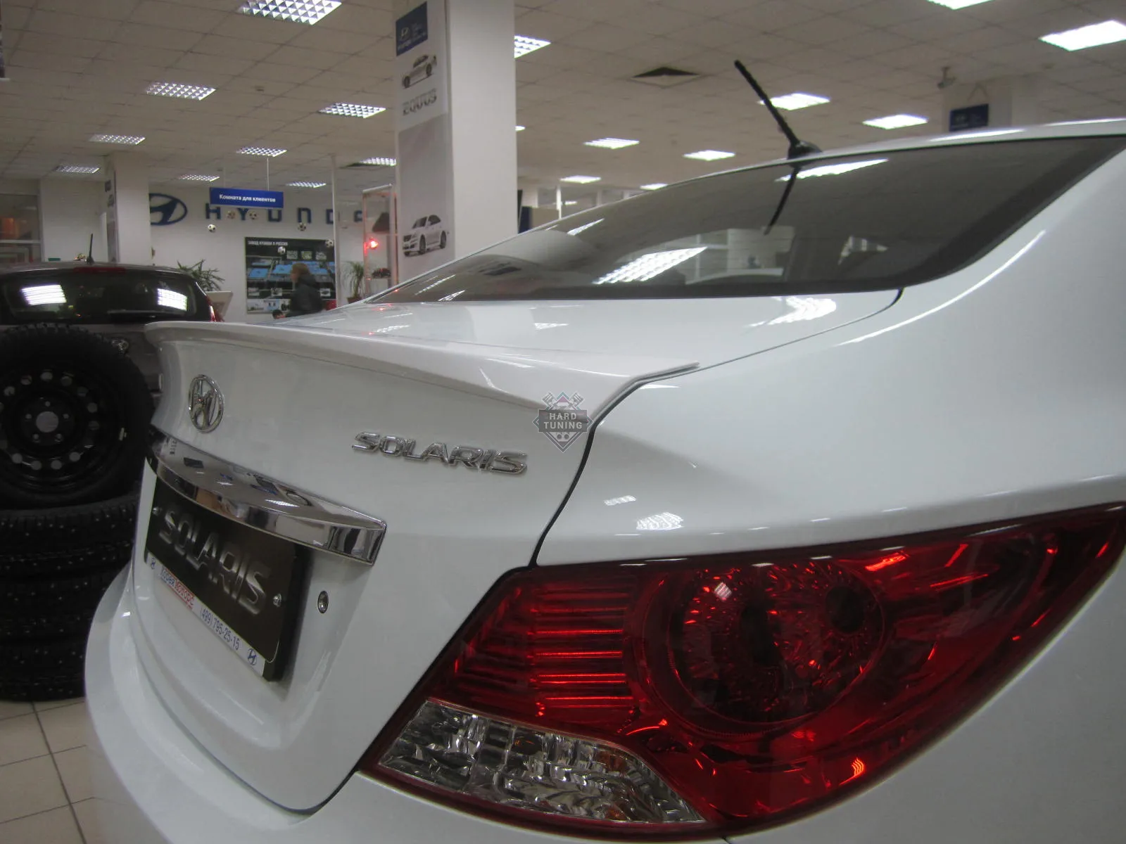Спойлер лип широкий V1 Hyundai Solaris 1 (2010-2017) ABS пластик