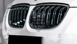 Решетки радиатора - ноздри M-STYLE черные, глянцевые c двойным ребром BMW E92 2006-2009