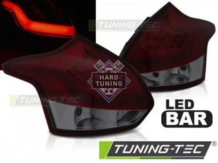 Задние фонари Ford Focus 3 (2011- 2014) Hatchback LED BAR красно-тонированные