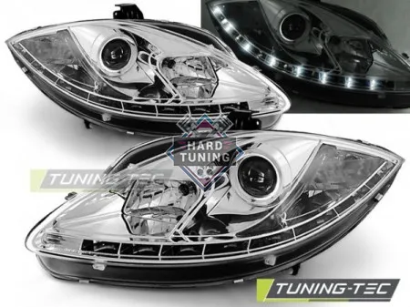 Передние фары Seat Leon / Altea / Toledo (2005-2009) Daylight хром