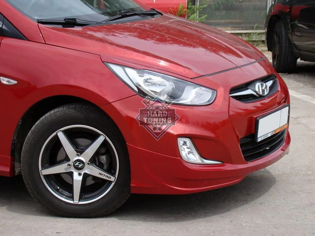 Накладка на передний бампер SPORT V1 Hyndai Solaris 1 (2010-2014)