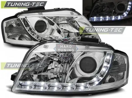 Передние фары AUDI A3 8P 2003-2008 HEADLIGHTS DAYLIGHT fits хром