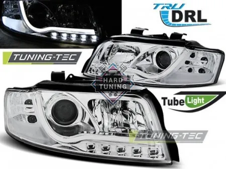 Передние фары AUDI A4 B6 2000-2004 HEADLIGHTS TUBE LIGHT DRL fits хром