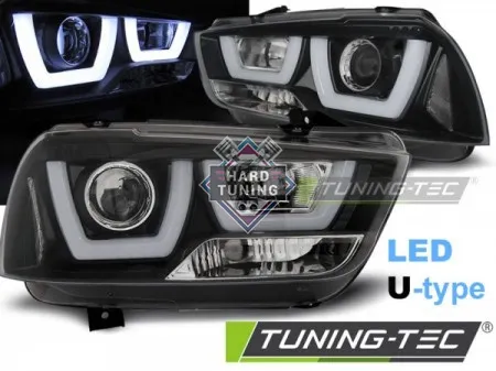 Передние фары Dodge Charger LD (2011-2015) Tube Light черные