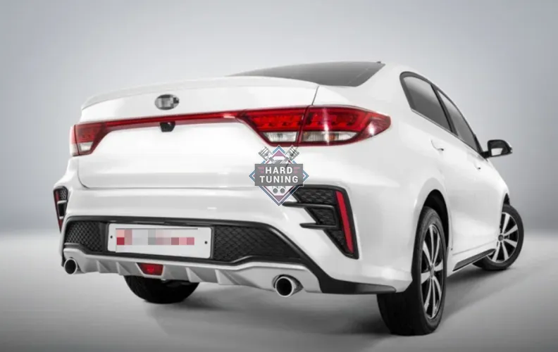 Задний бампер ROTOR NEW KIA Rio 4 (2020+) под штатный / под двойной выхлоп
