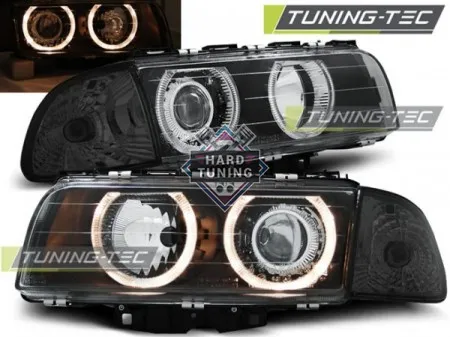 Передние фары BMW E38 (1994-1998) HEADLIGHTS ANGEL EYES fits черные