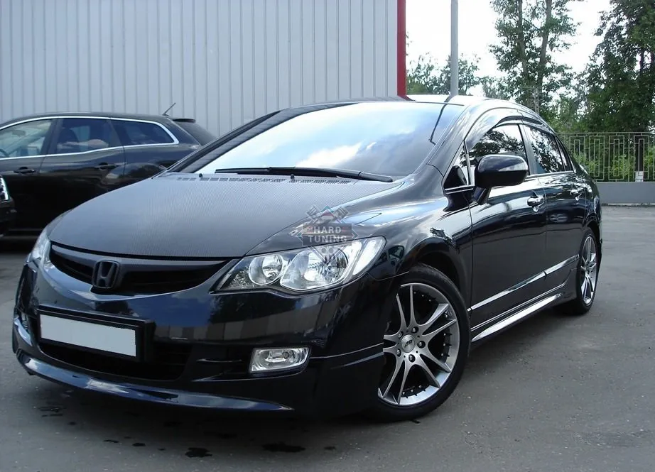 Накладка на передний бампер MUGEN Honda Civic 8 4D дорестайлинг стеклопластик