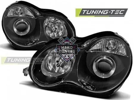 Передние фары Mercedes W203 C-Class (2000-2004) черные