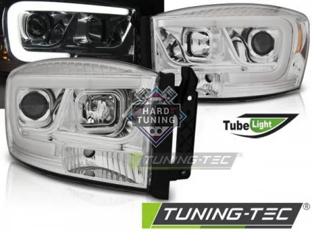 Передние фары Dodge Ram (2006-2008) Tube Light хром