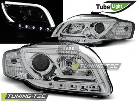 Передние фары AUDI A4 B7 2004-2008 HEADLIGHTS TUBE LIGHT fits хром