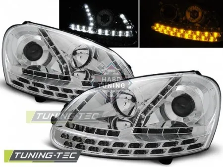 Передние фары Volkswagen Golf 5 (2003-2008) Daylight хром
