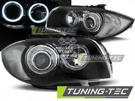 Передние фары BMW 1 E87/E81/82/88 (2004-2011) HEADLIGHTS ANGEL EYES fits черные