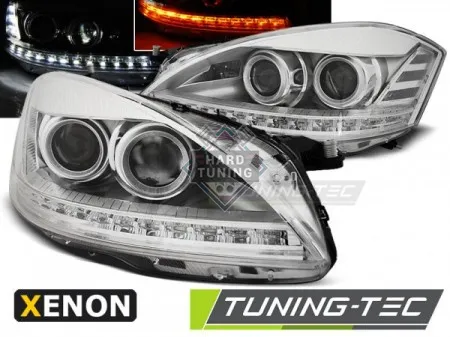 Передние фары Mercedes W221 (2005-2009) Xenon Daylight хром