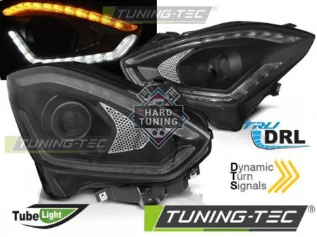 Передние фары Suzuki Swift 5 (2017-н.в.) Tube Light SEQ черные