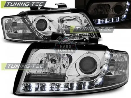 Передние фары AUDI A4 B6 2000-2004 HEADLIGHTS DAYLIGHT fits хром