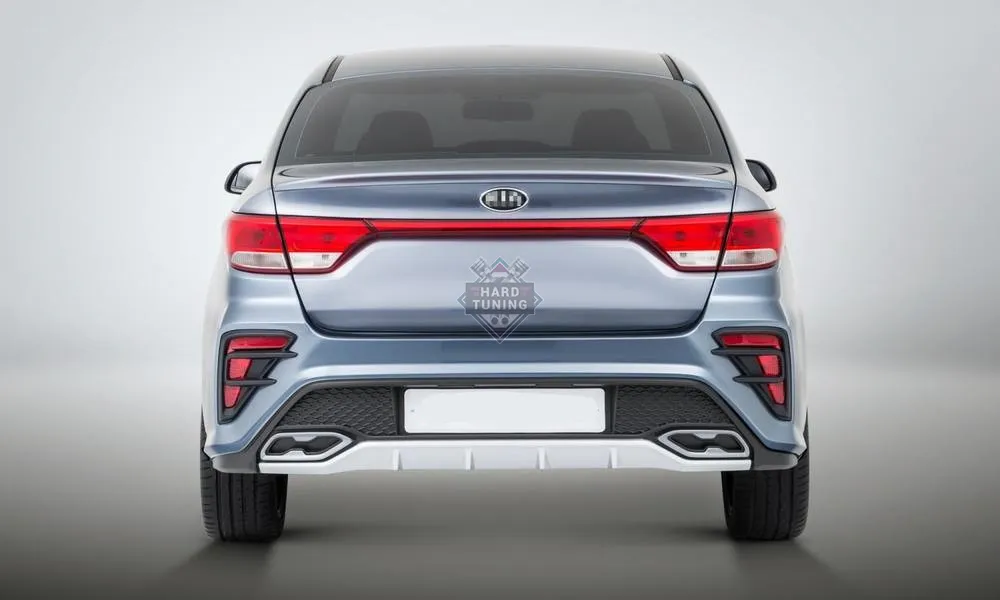 Задний бампер KUDOS KIA Rio 4 (2017-2020) под штатный / под двойной выхлоп